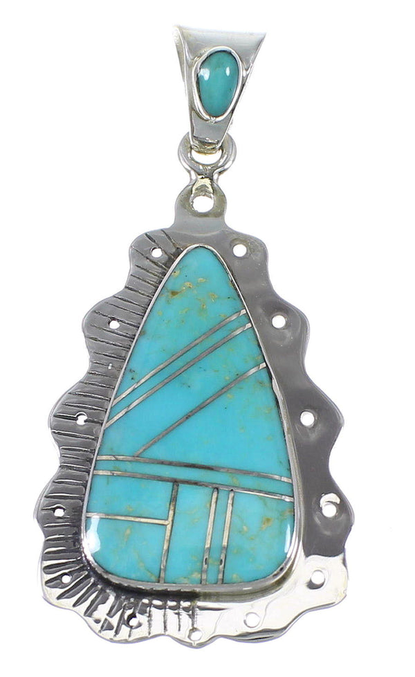 Turquoise And Silver Southwest Pendant YX75437
